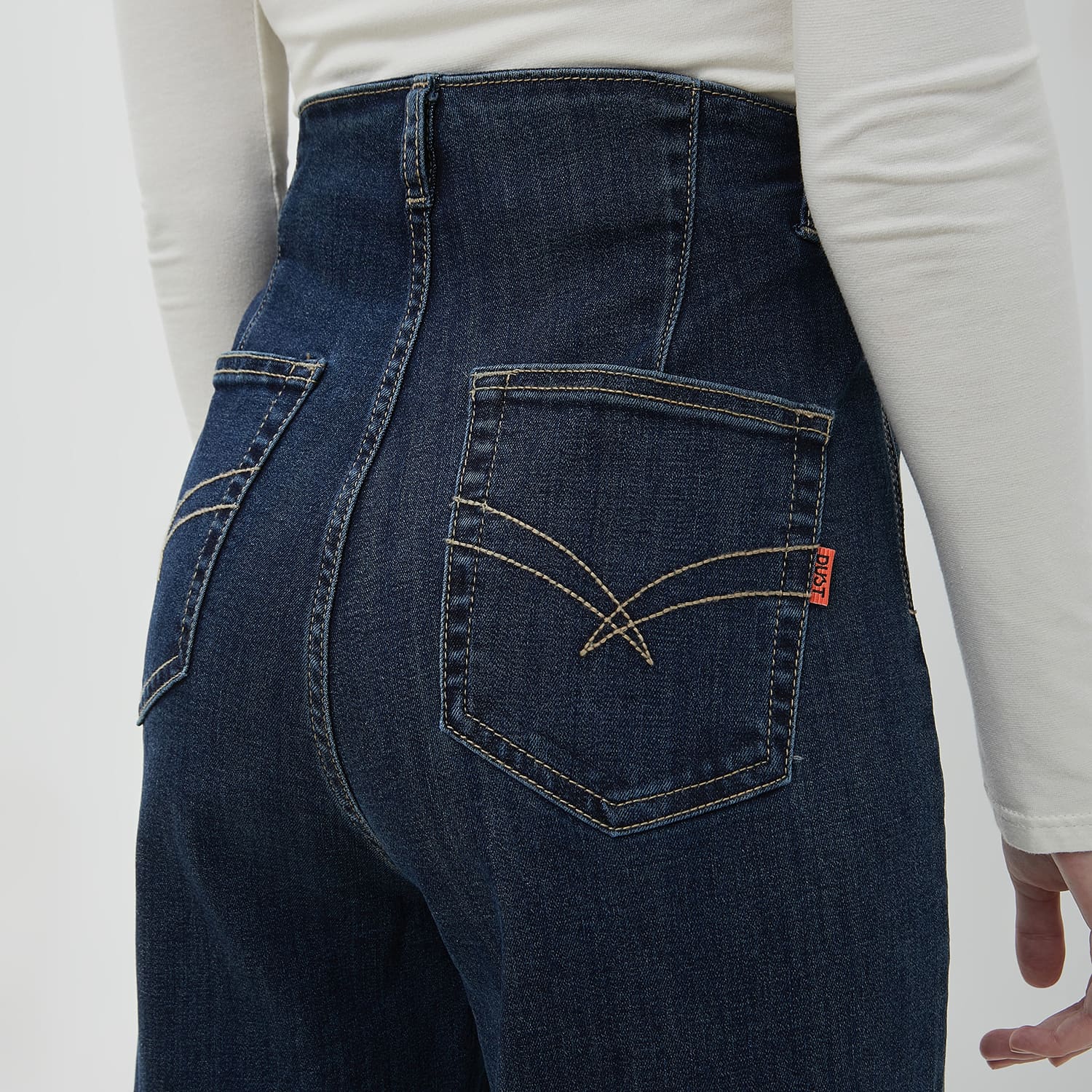 DUST Celana Waistless Wide Leg Jeans Narbita Dark Blue (D.39189)