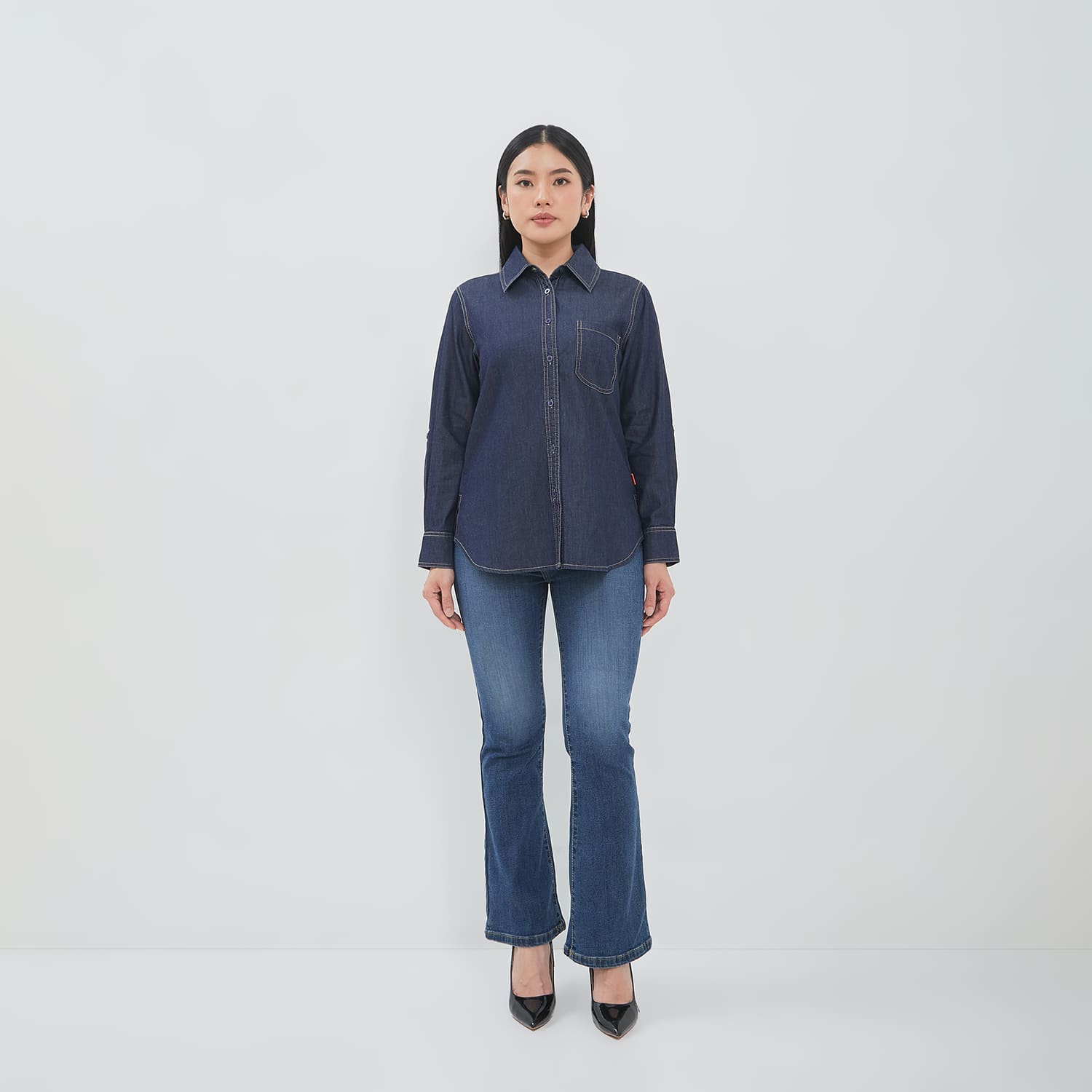 DUST Kemeja Denim Wening Dark Blue (D.116549)