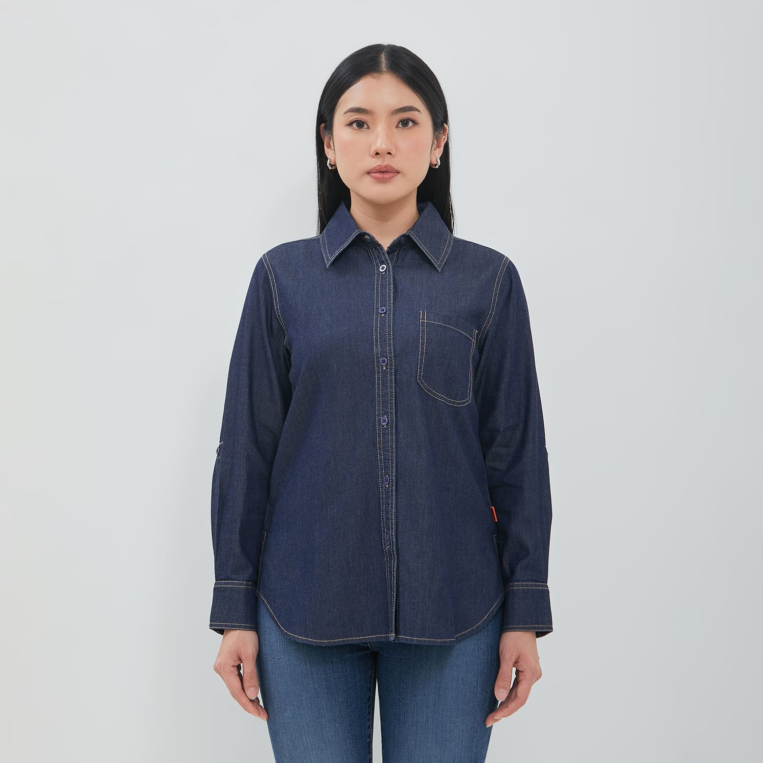 DUST Kemeja Denim Wening Dark Blue (D.116549)
