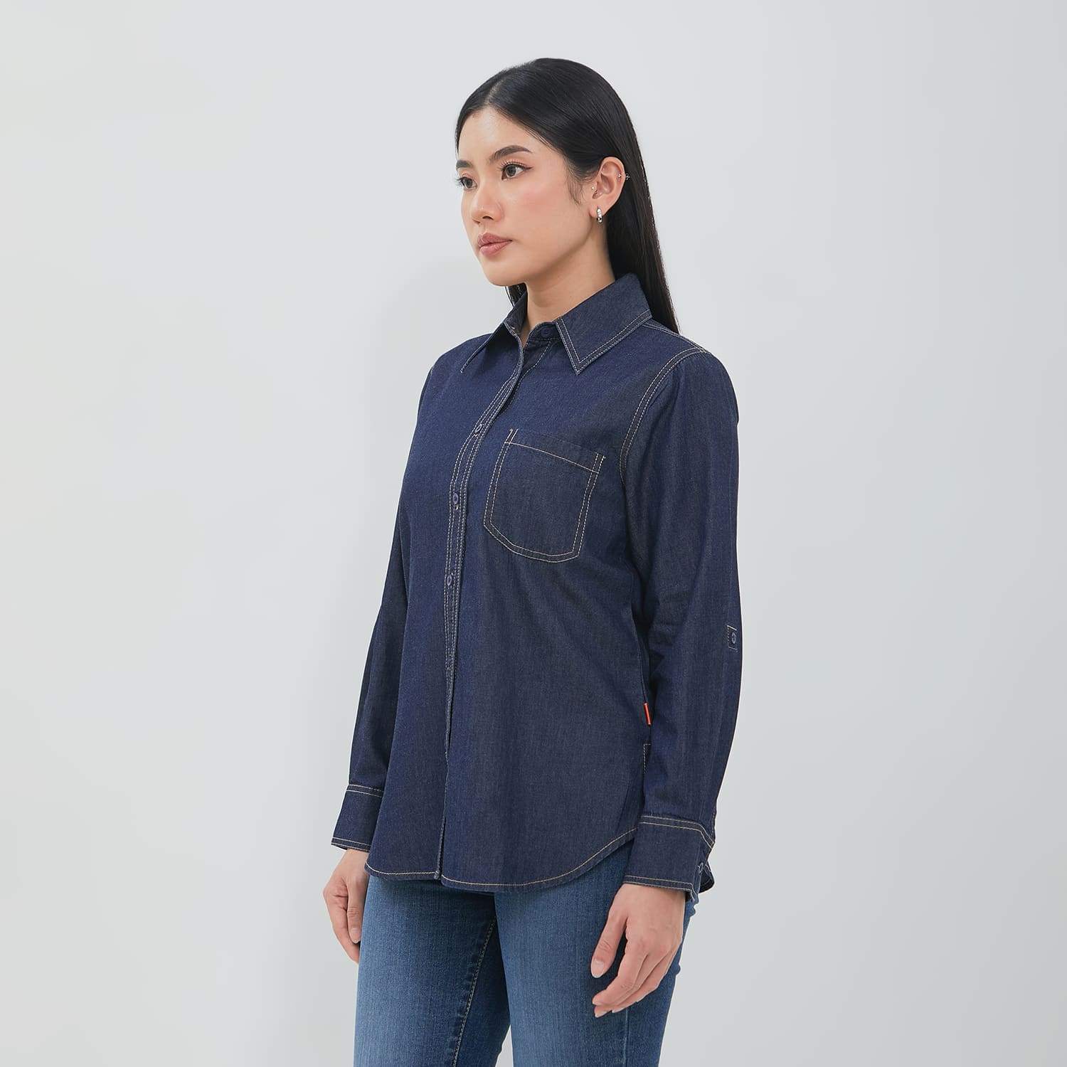 DUST Kemeja Denim Wening Dark Blue (D.116549)