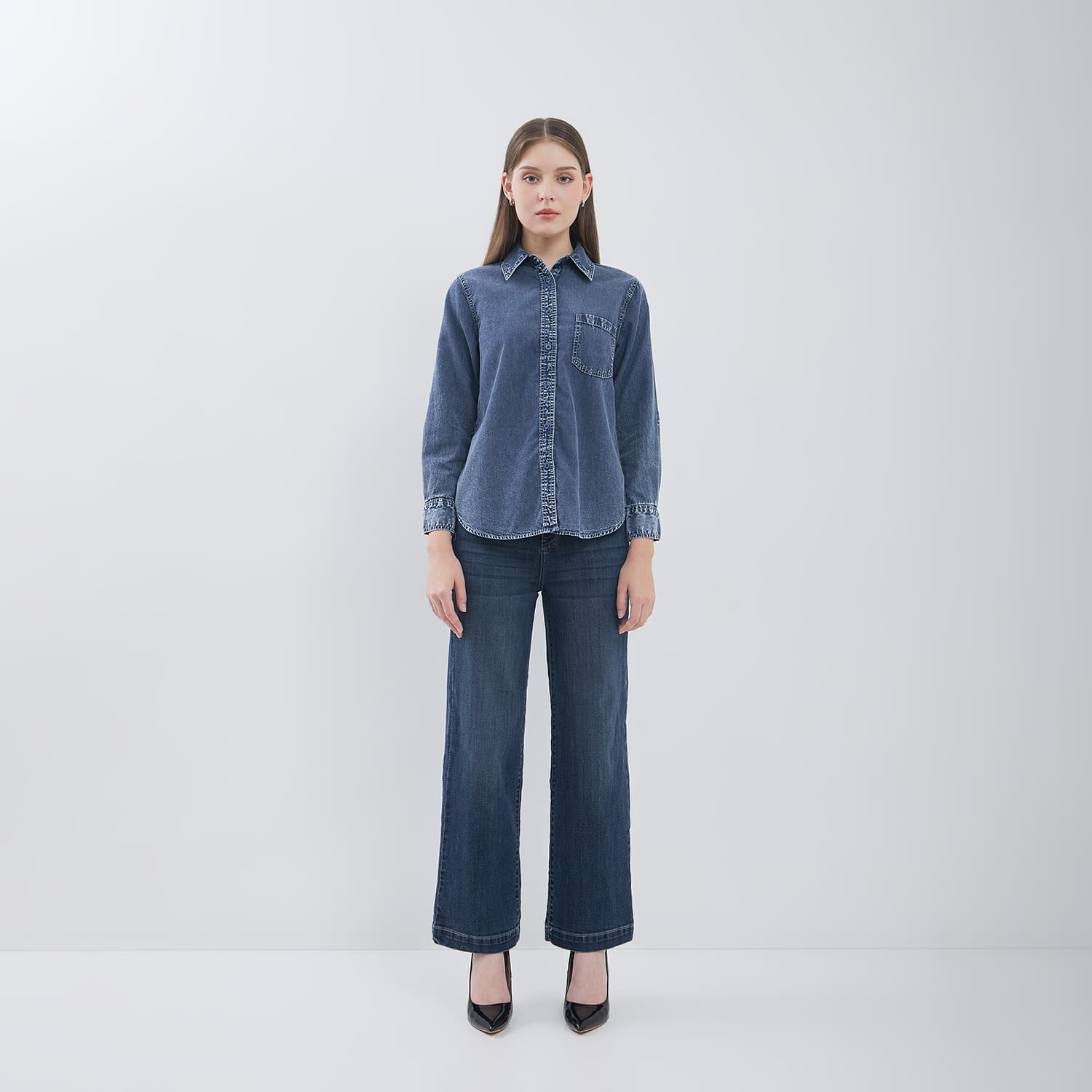 DUST Kemeja Denim Wening Acid Wash (D.116542)