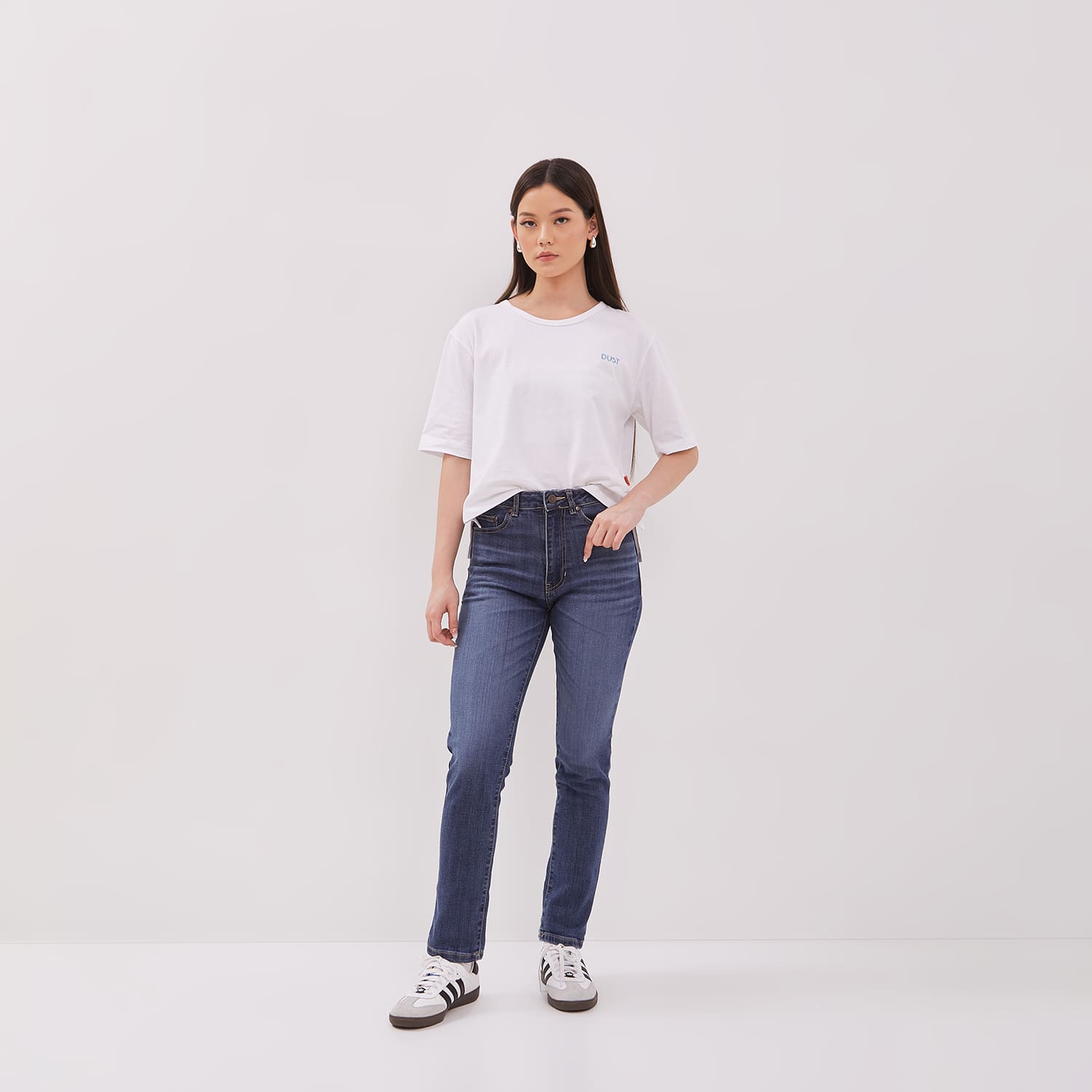 DUST Celana High Rise Skinny Jeans Sandita Biru (D. 3635-HR)