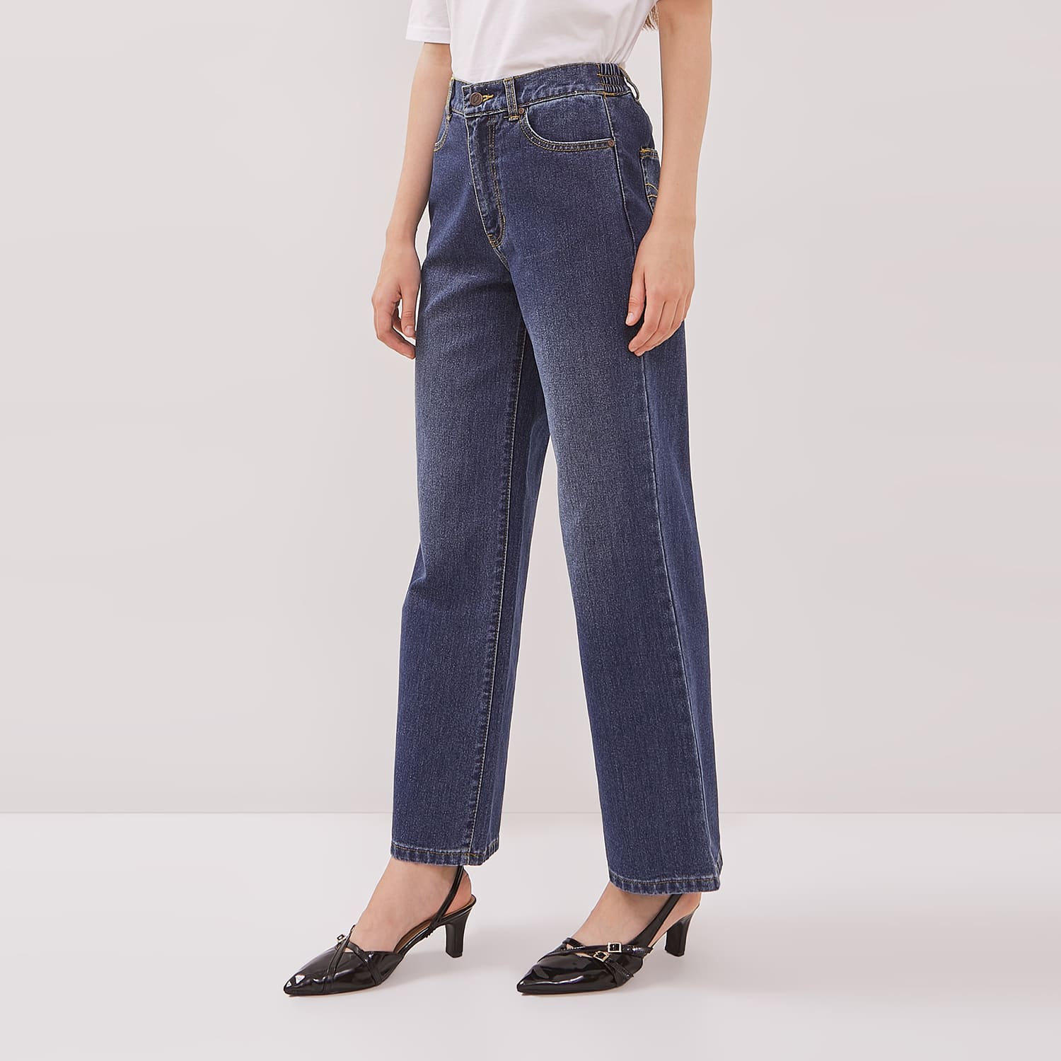 DUST Celana Baggy High Loose Jeans Sinra Blue Comfease (D.39134)