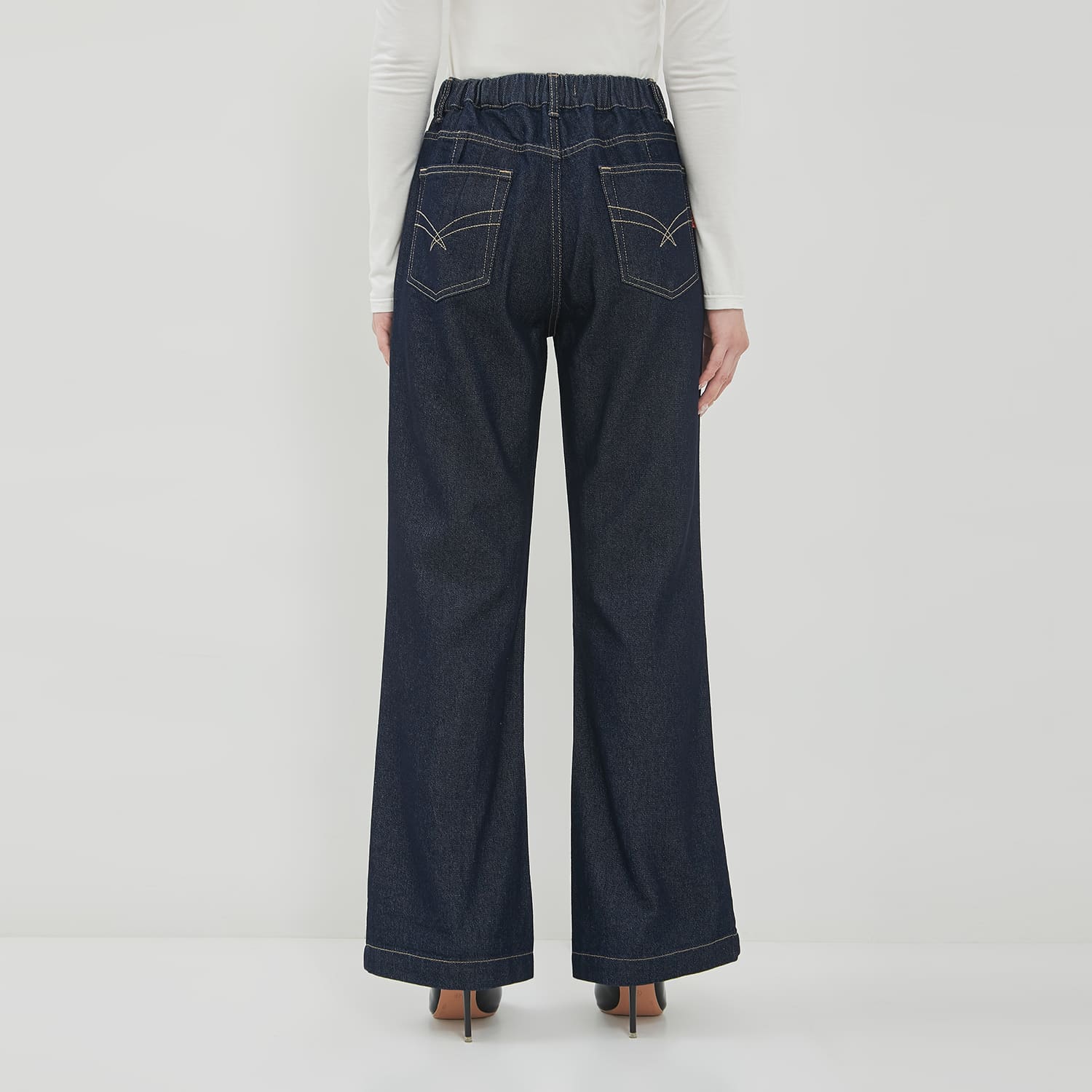 DUST Celana Flare Jeans Kewari Dark Blue (D.39197)