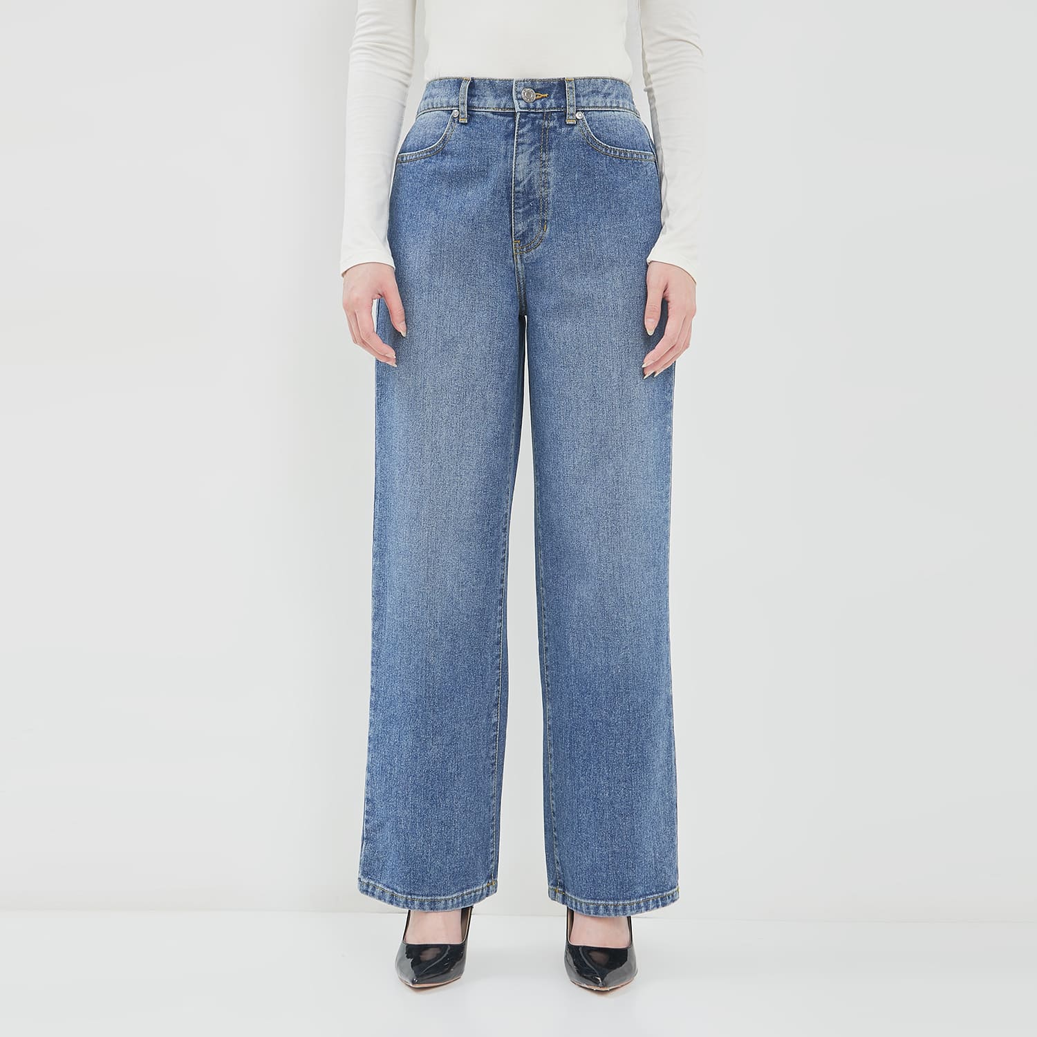 DUST Celana High Loose Jeans Sinra Light Blue Comfease (D.39192)