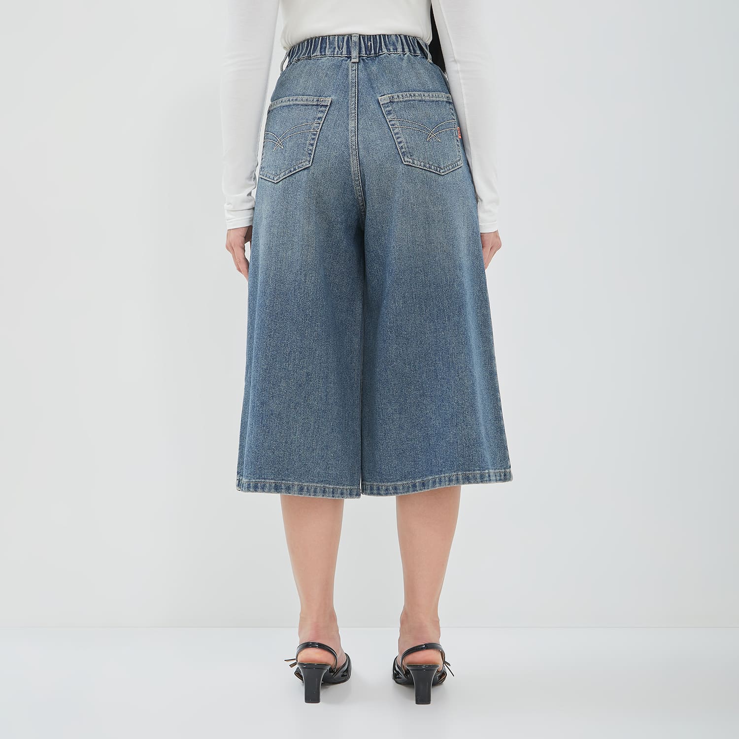 DUST Celana Baggy Jorts Denim Narumi Medium Blue (D.3227)