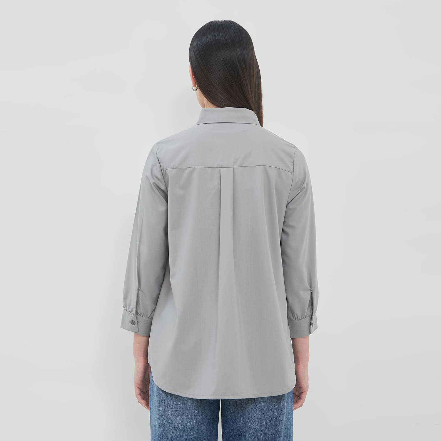 DUST Kemeja 7/8 Avira Light Grey (D.13219)