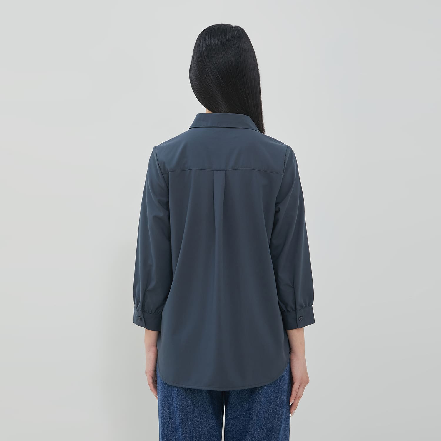 DUST Kemeja 7/8 Avira Dark Grey (D.13220)