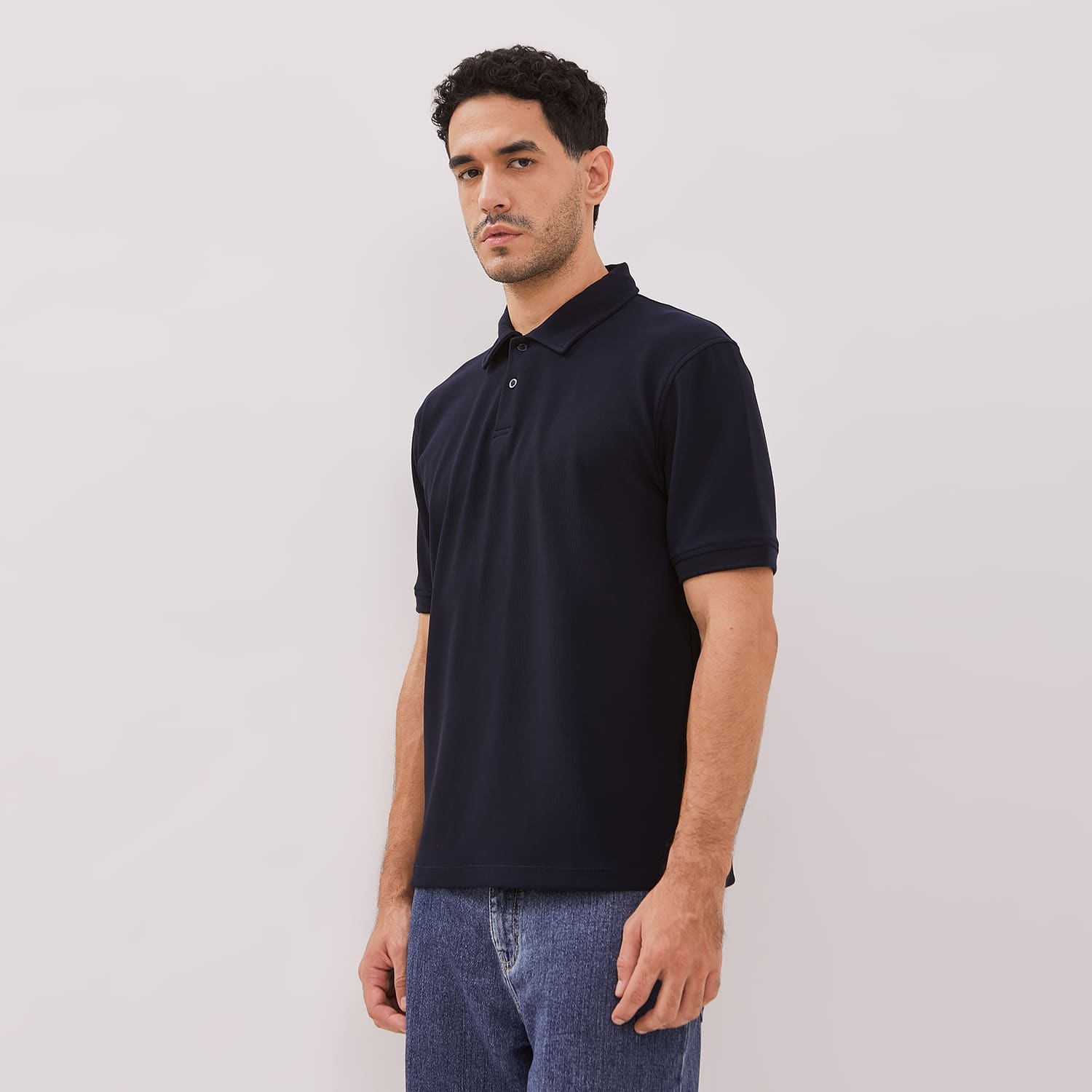 DUST Kaos Polo Bian Navy (DM.7613)