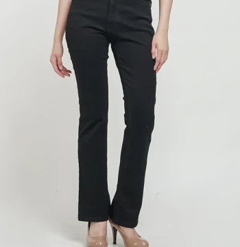 DUST Celana High Rise Bootcut Jeans  Kalula  All Black Comfease (D. 31300-BC)  