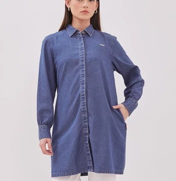 DUST Kemeja Tunik Anastasia Navy (D. 116422)