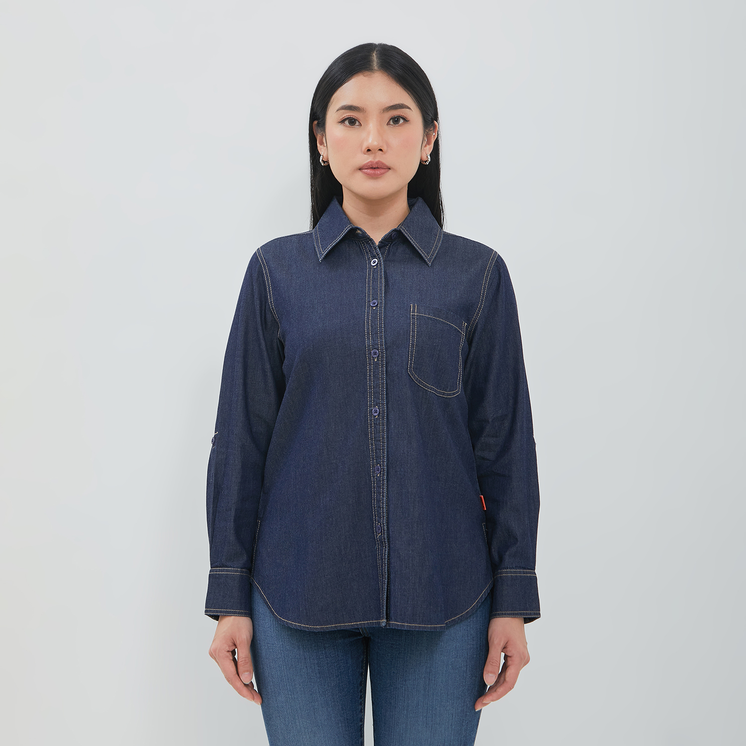 DUST Kemeja Denim Wening Dark Blue (D.116549)