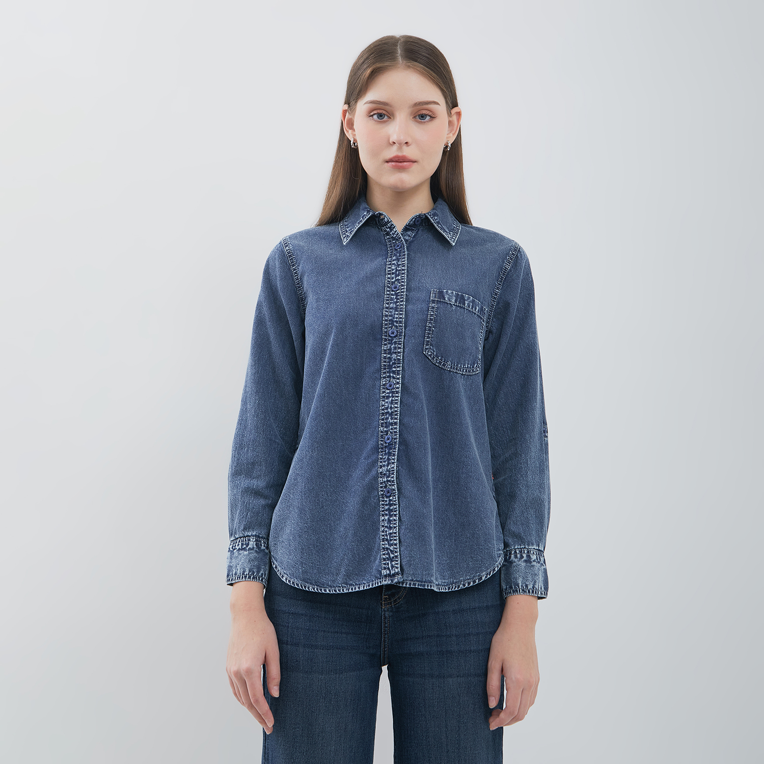 DUST Kemeja Denim Wening Acid Wash (D.116542)