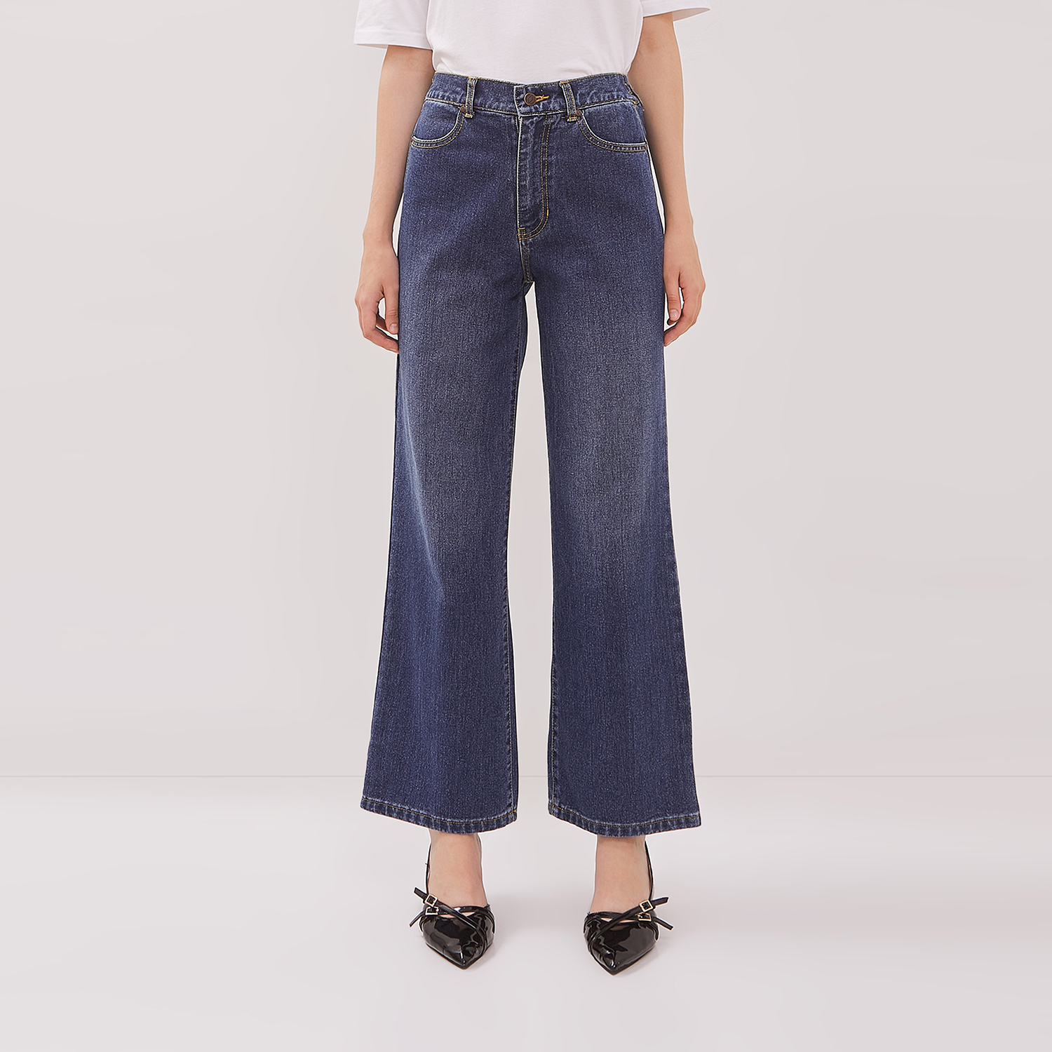 DUST Celana Baggy High Loose Jeans Sinra Blue Comfease (D.39134)