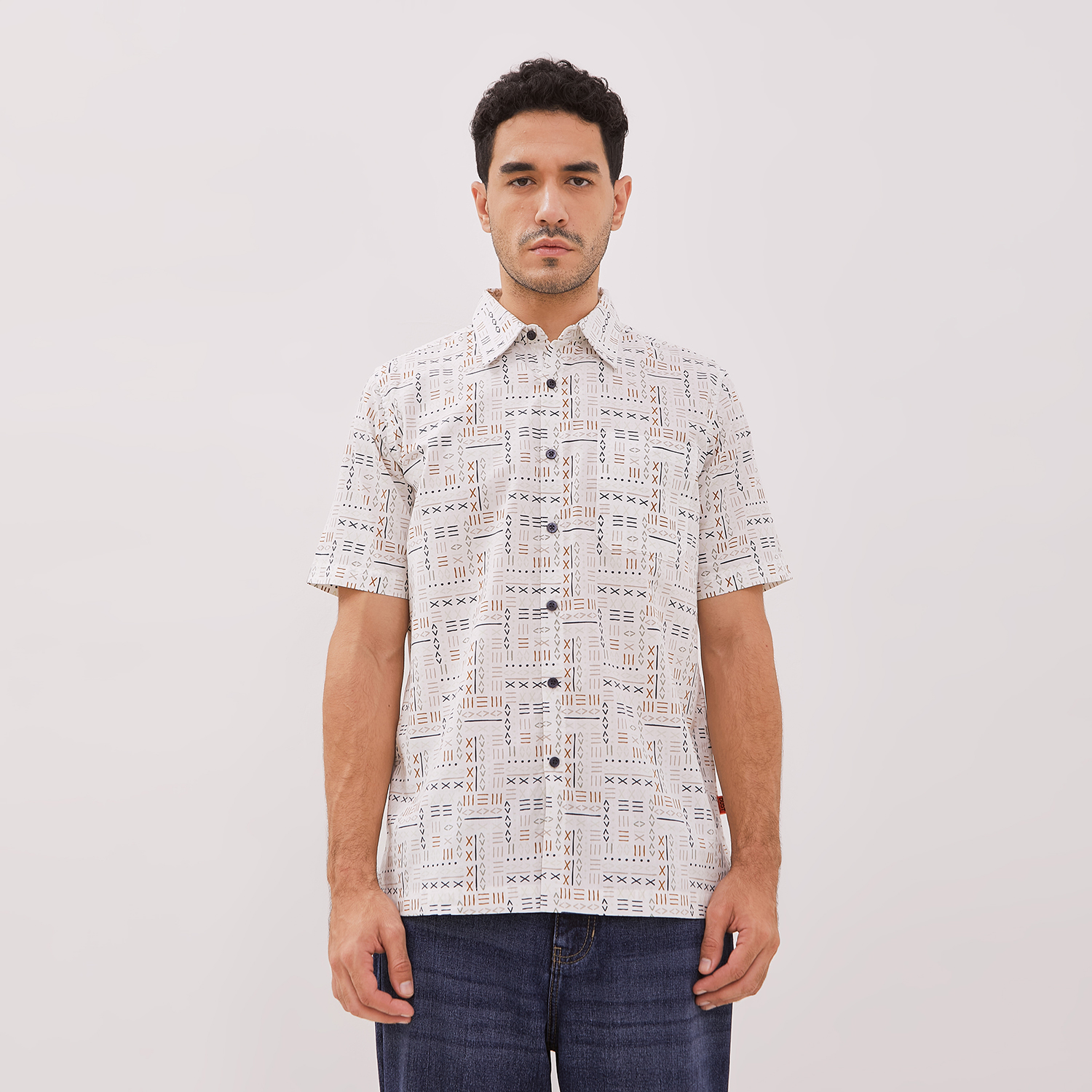 DUST Kemeja Rio Ethnic Putih (DM.1444)