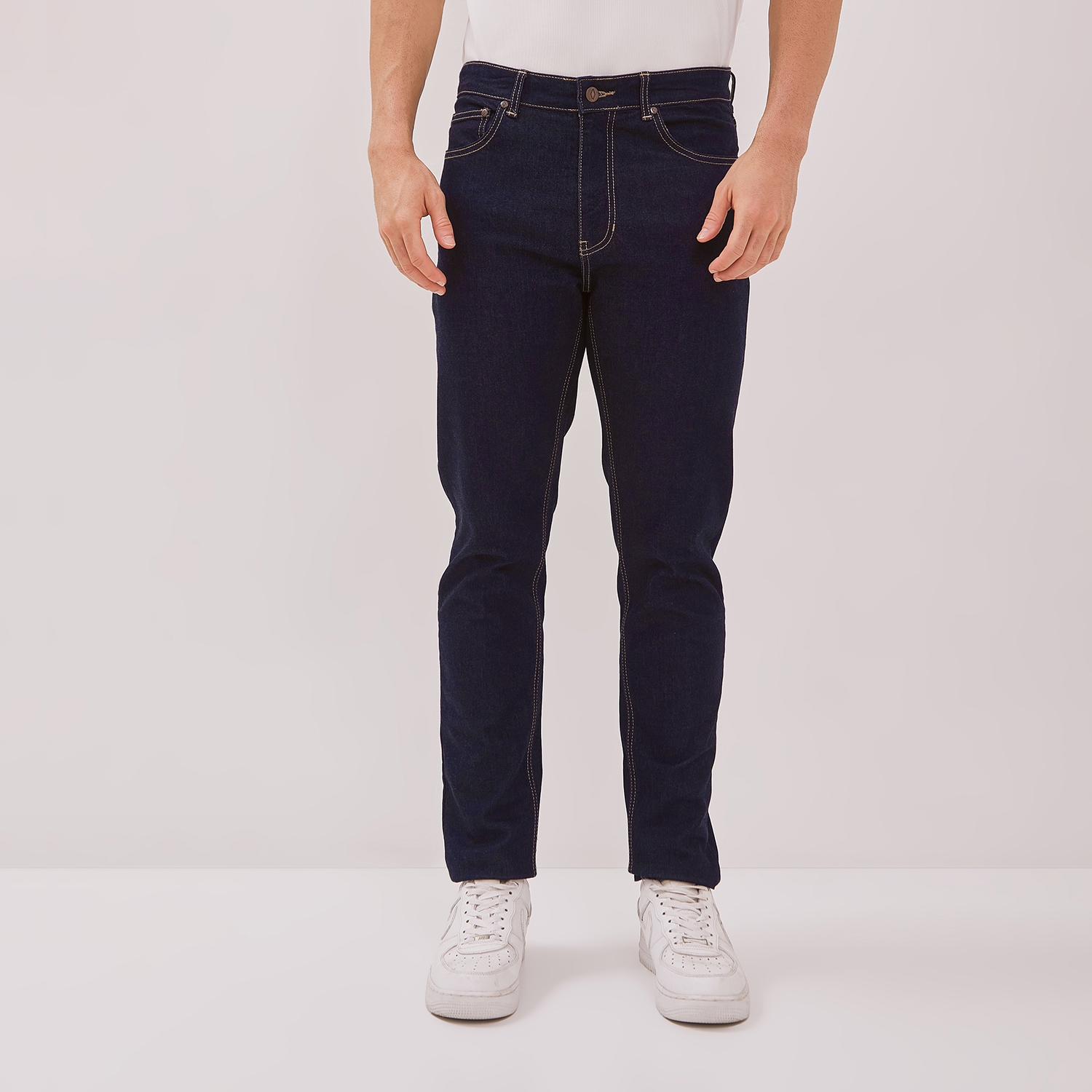 DUST Celana Slim Jeans Dinata Medium Dark Blue (DM.3727)