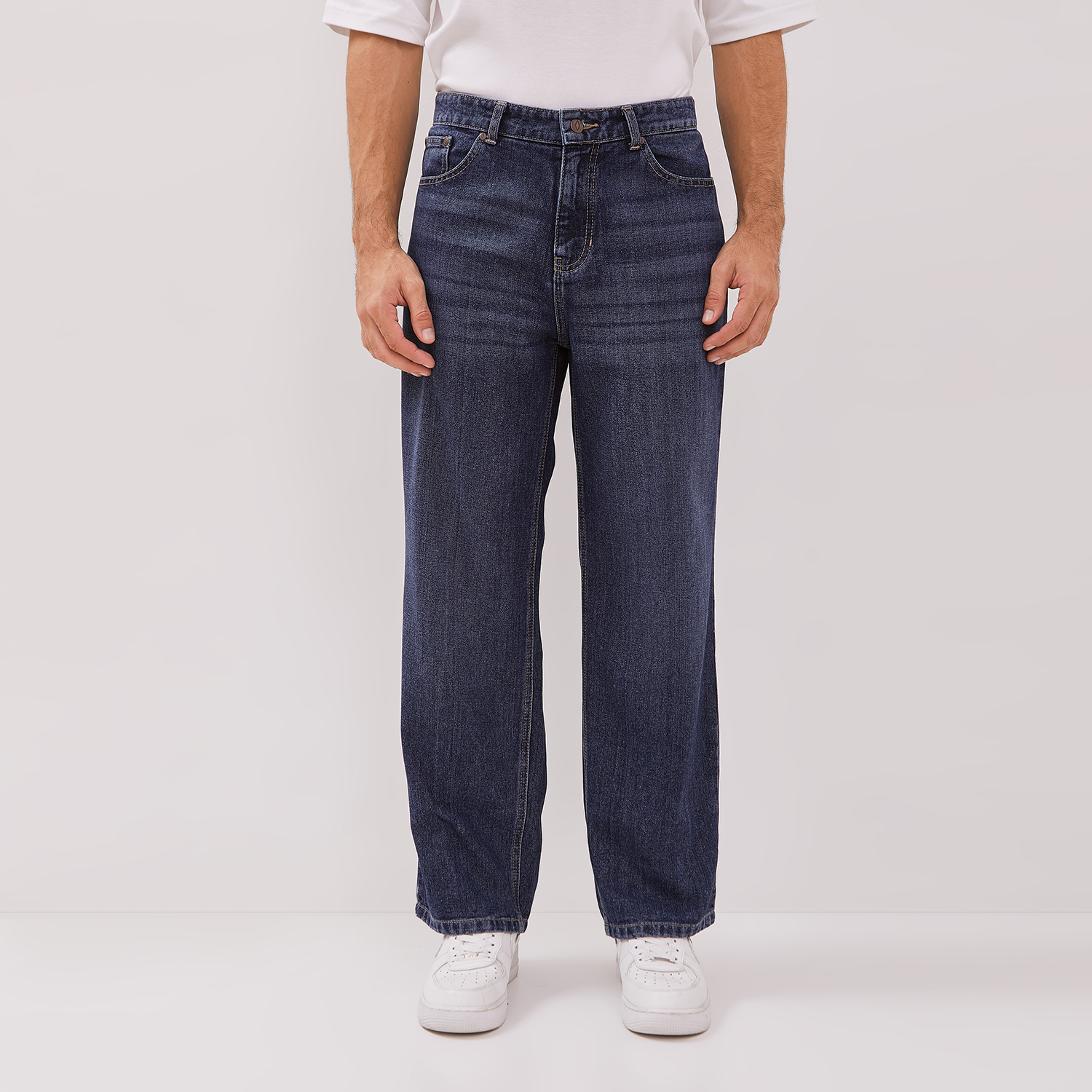 DUST Celana High Loose Jeans Ananta Dark Blue Comfease (DM.3902)